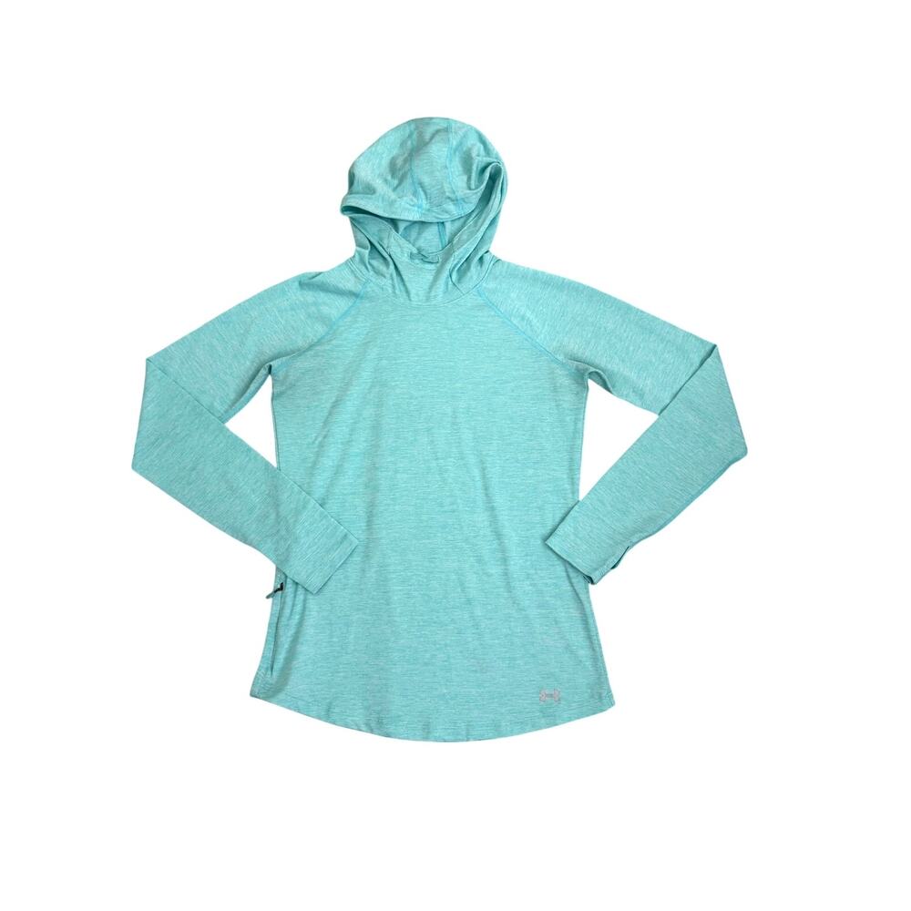 Under Armour Light Blue Pullover Hooded Athletic Shirt Size Women's XS